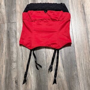 Victoria's Secret Red and Black Lace Top